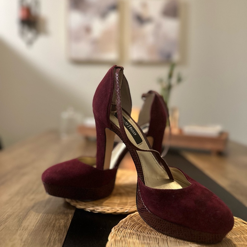 Elegant Burgundy Platform Heels